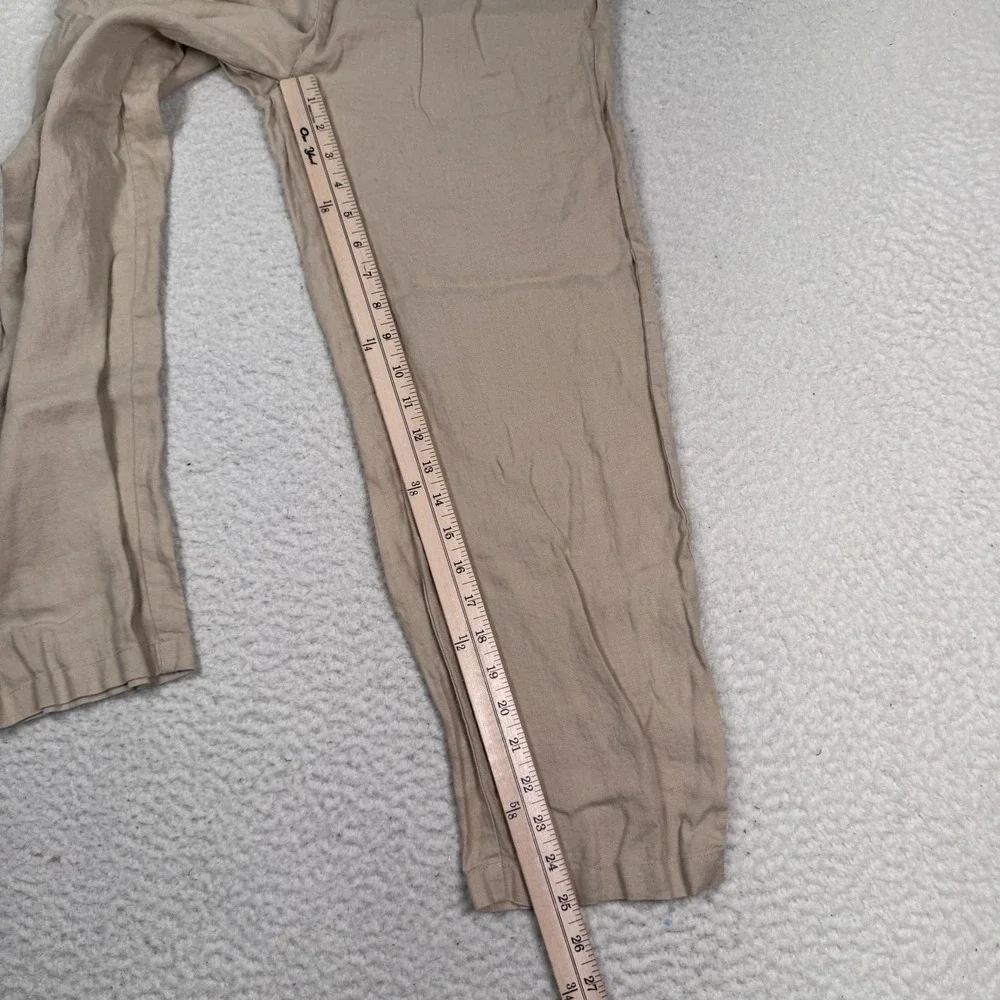 Quince 100% European Linen Pants Driftwood Beige Sz XS Elastic Waist 25